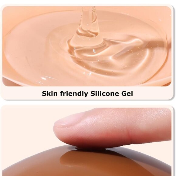 Nipple Covers Silicone Reusable Waterproof Seamless Skin Tone Travel Case - Picture 4 of 7